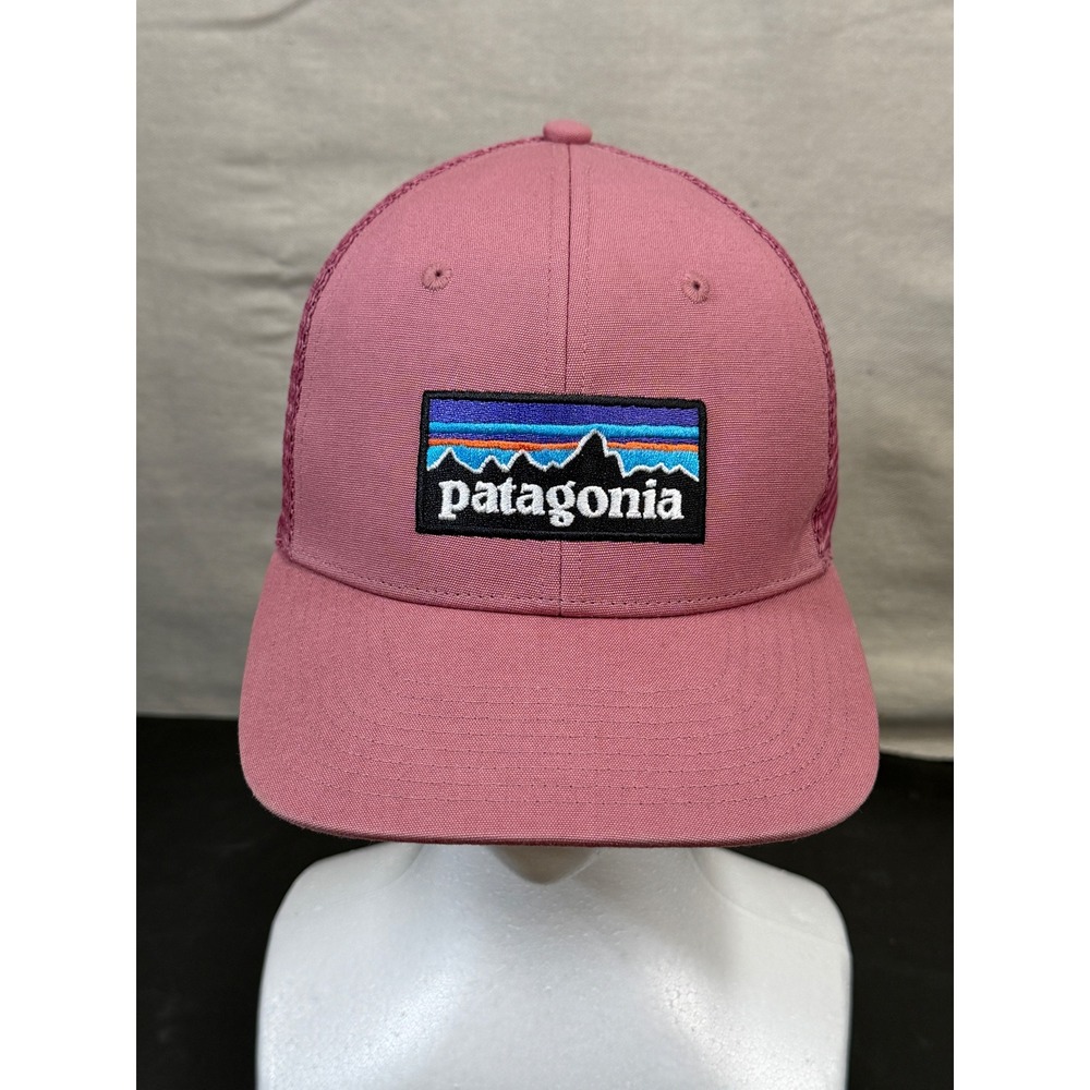 Patagonia Trucker Hat Unisex OS Pink P-6 Logo Mesh Back NetPlus Snapback Cap